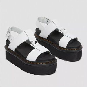 Dr. Martens White and Black Platform Sandals